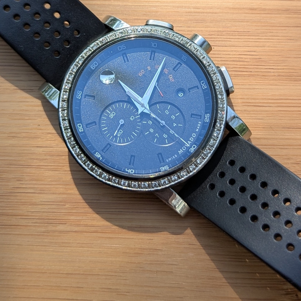 Movado Watch Mens Chrongraph Sport DIAMOND $2495 - Picture 3 of 14